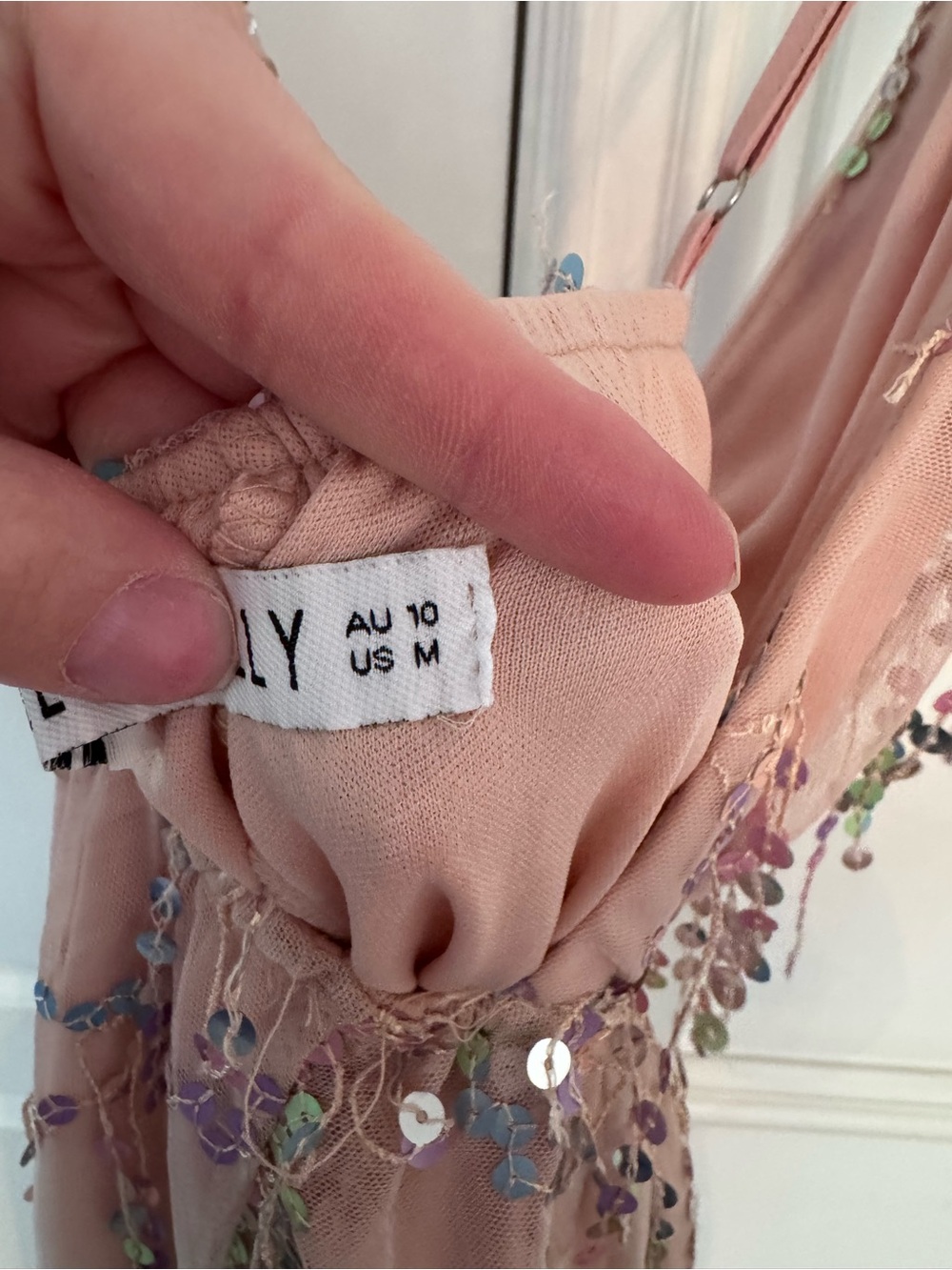 Hello Molly Blush Pink Sequin Embellished Strapless Dress - Picture 4 of 6